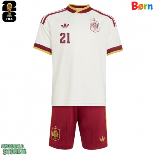 Spanien Mikel Oyarzabal #21 Replika Babytøj Udebanesæt Børn VM 2026 Kortærmet (+ Korte bukser)